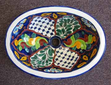 Mexican Pottery - Talavera Hand Painted Sink
